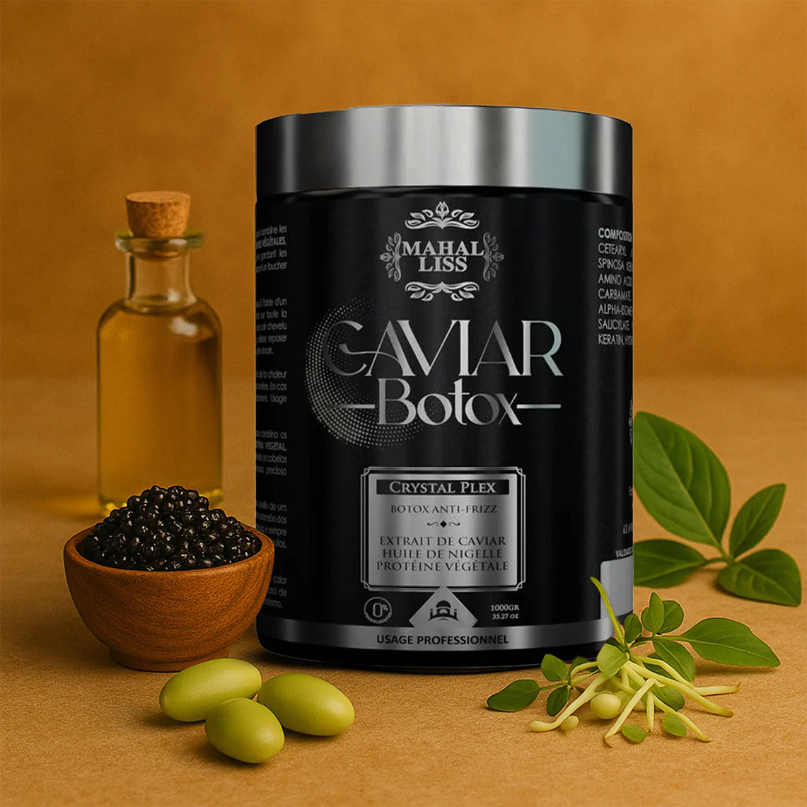 Soin Lissant Indien – Extrait de Caviar, Huile de Nigelle & Protéine Végétale – 1 kg – Mahal Liss®