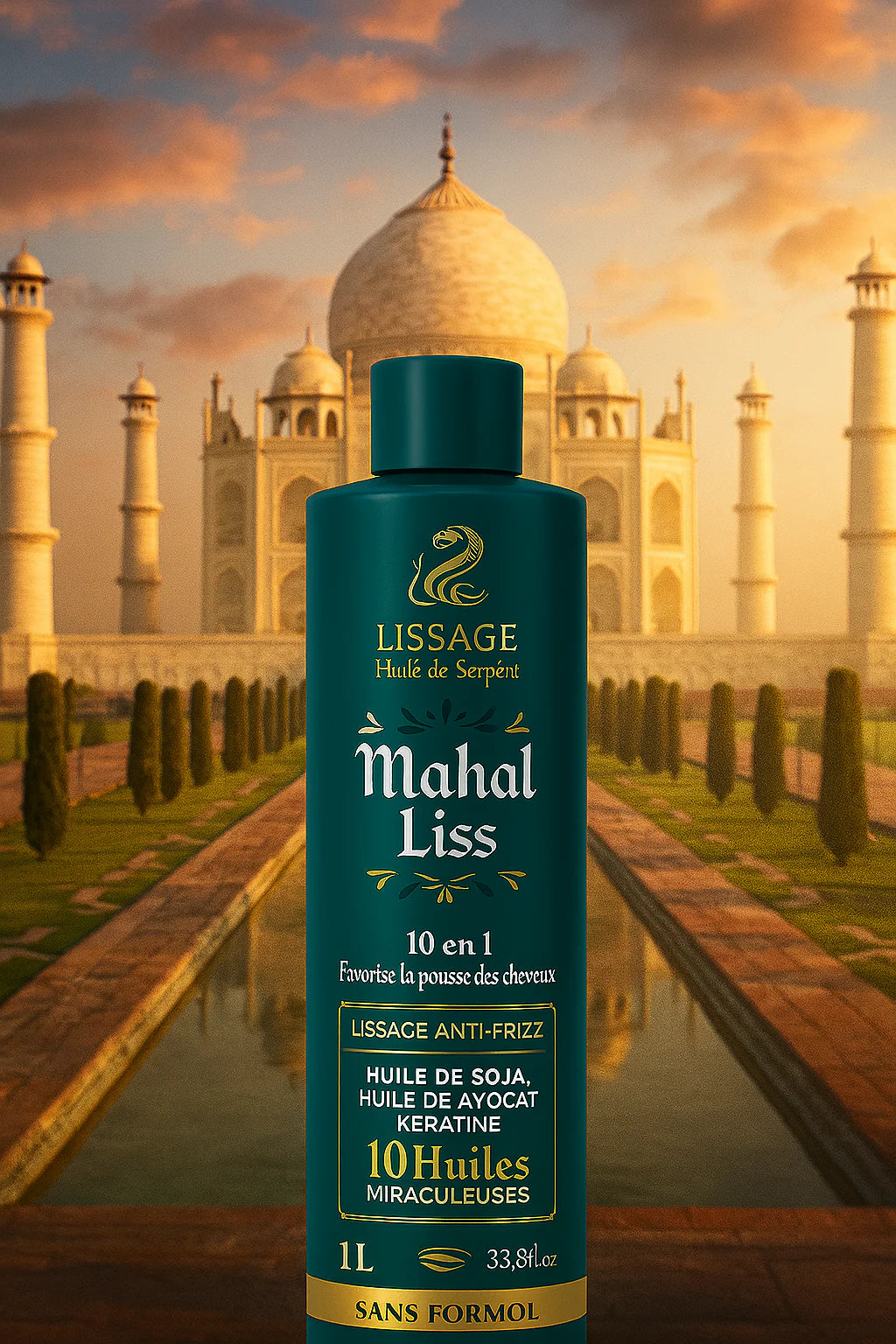 Lissage Indien Step 2 – Huile de Serpent & 10 Huiles Végétales – 1000 ml – Mahal Liss