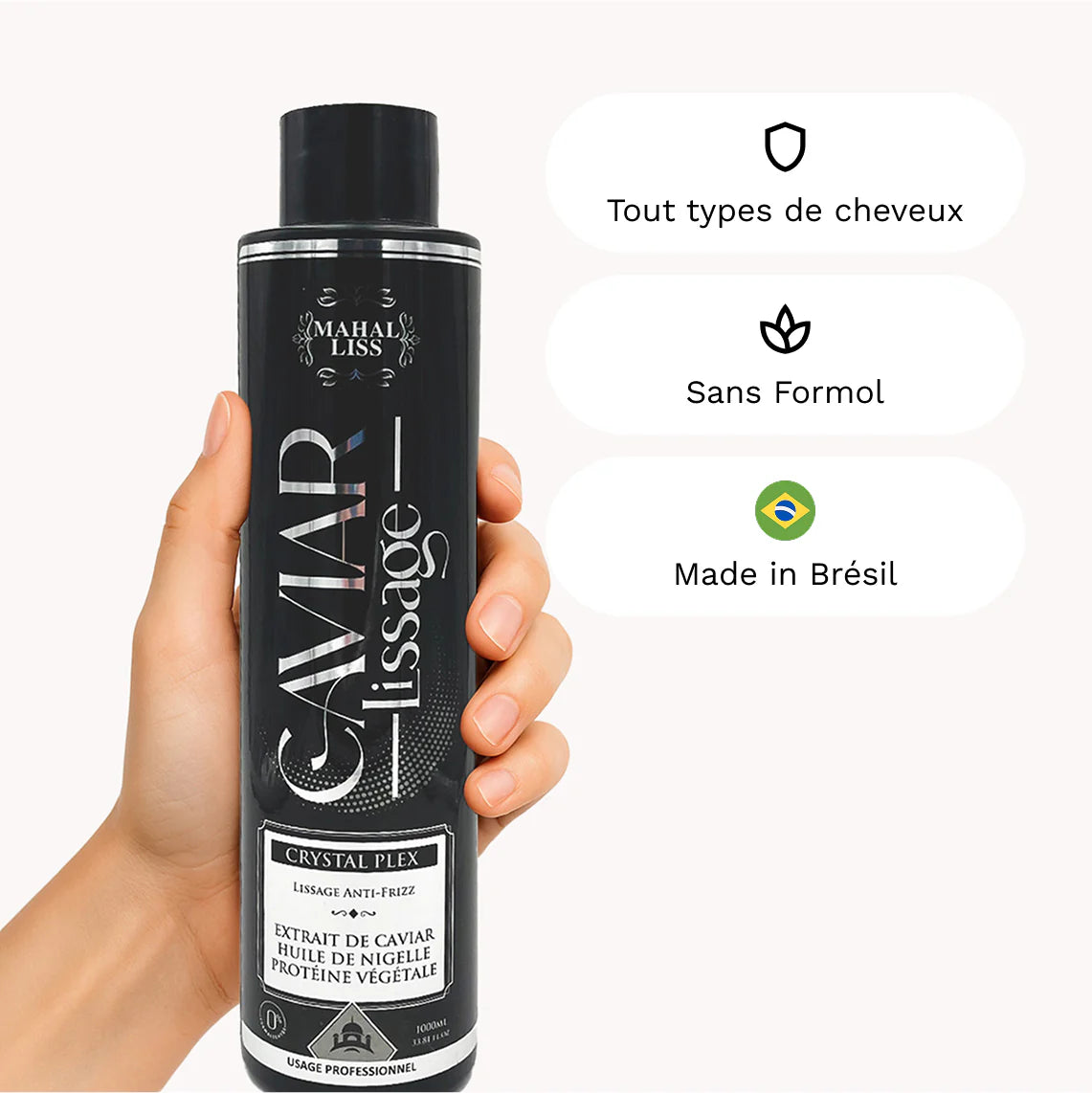Lissage au Caviar – Extrait de Caviar & Huile de Nigelle – 500 ml – Mahal Liss®