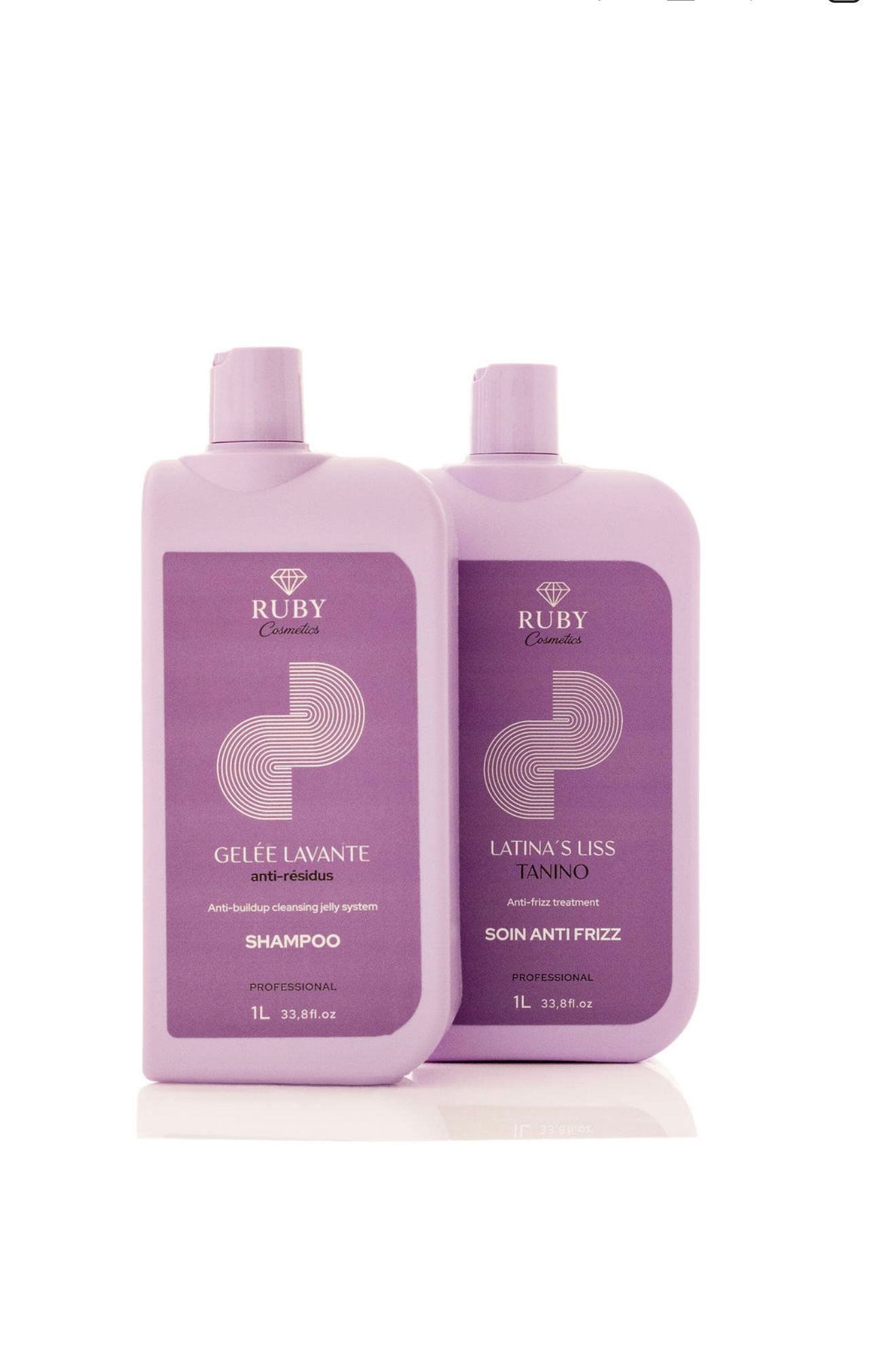 Kit Lissage au Tanin – Shampoing & Soin Anti-Frizz – 2 x 1L – Ruby Cosmetics