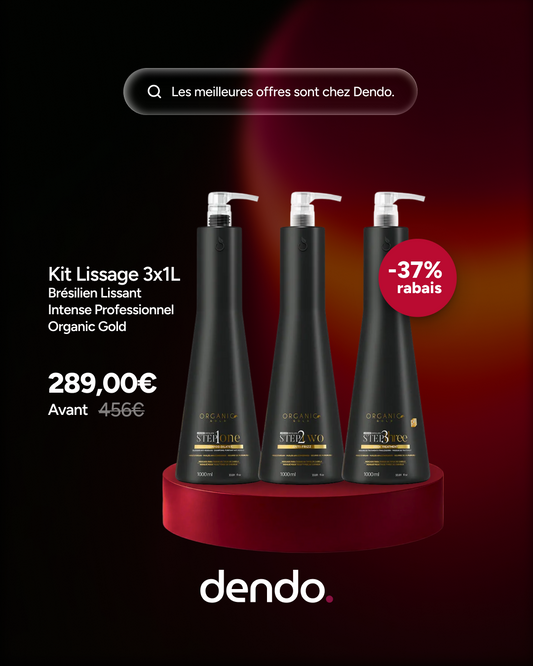 Kit Lissage 3x1L – Brésilien – Lissant Intense – Professionnel  – Organic Gold